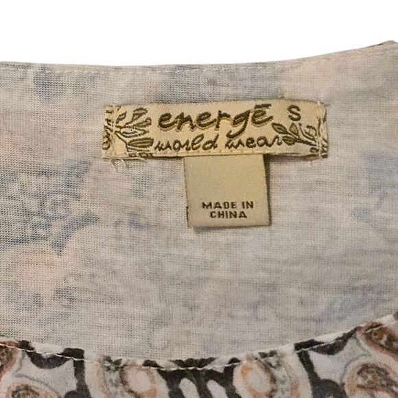 VTG Energes Handkerchief Asymmetrical Top S Hippie Artsy Boho Lace Y2K 90's - Picture 3 of 7